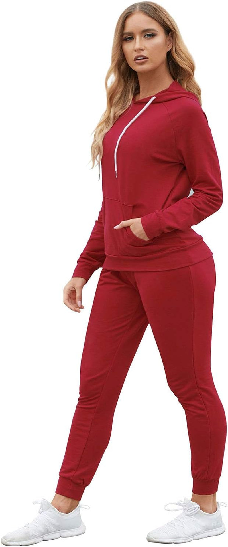 Women Pullover Hoodie Pockets Sweatpants Sport Jogger Sweatsuit